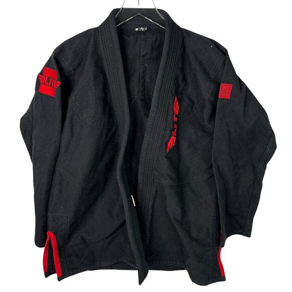 Elite Sports Brazilian Jiu Jitsu BJJ Gi Jacket Black Red Technical Fightwear A2 - Picture 1 of 7